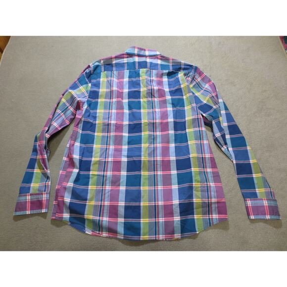 Banana Republic Mens Shirt Large Untucked Fit Plaid Long Sleeve Button Down - Picture 2 of 8